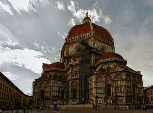 Exterior view of Florence Cathedral with Brunelleschi's dome rising above the city