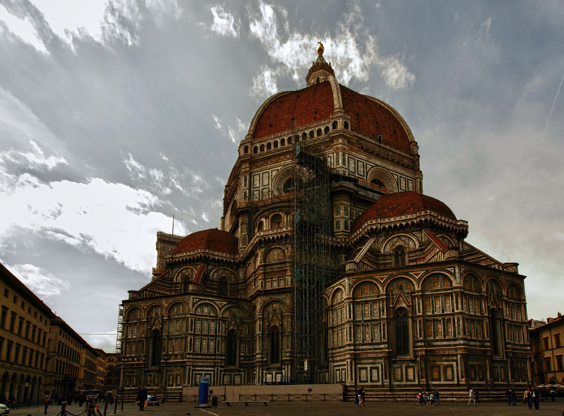Exterior view of Florence Cathedral with Brunelleschi's dome rising above the city