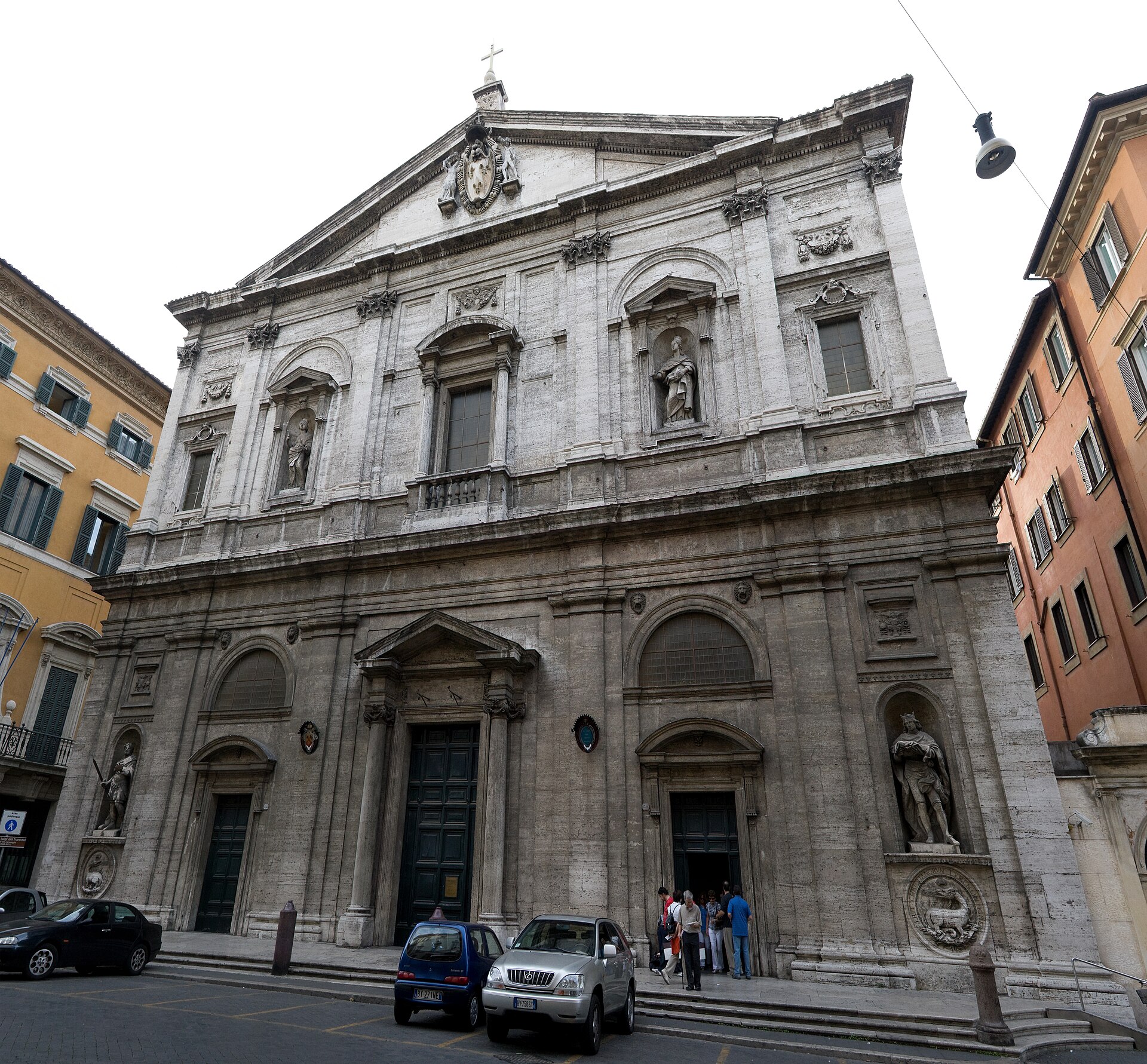 The facade of the church of San Luigi dei Francesi in Rome