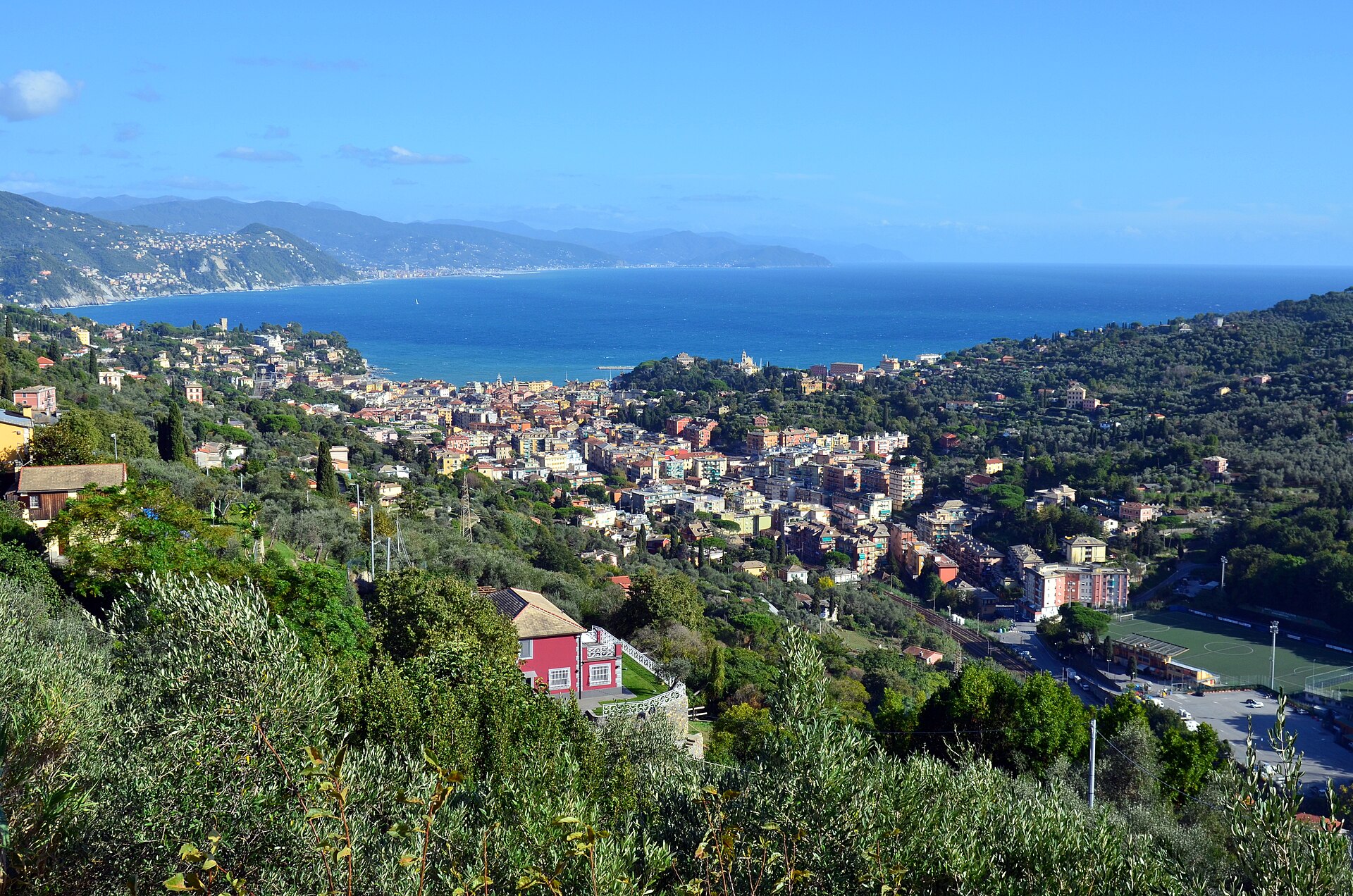 Panorama of Santa Margherita Ligure on the Ligurian coast