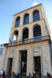 The Museo del Novecento building in Milan, formerly the Palazzo dell'Arengario, beside the Duomo