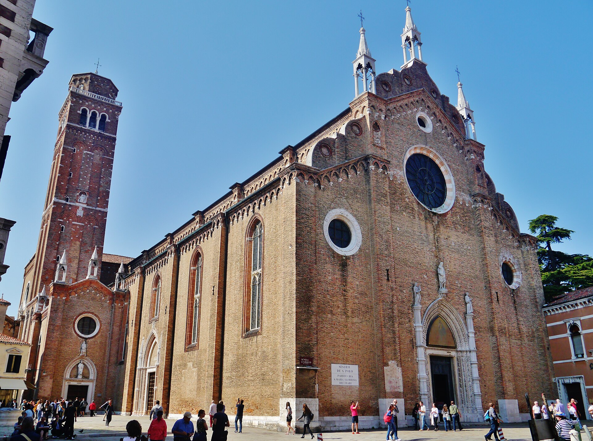 Exterior of the Basilica of Santa Maria Gloriosa dei Frari in Venice