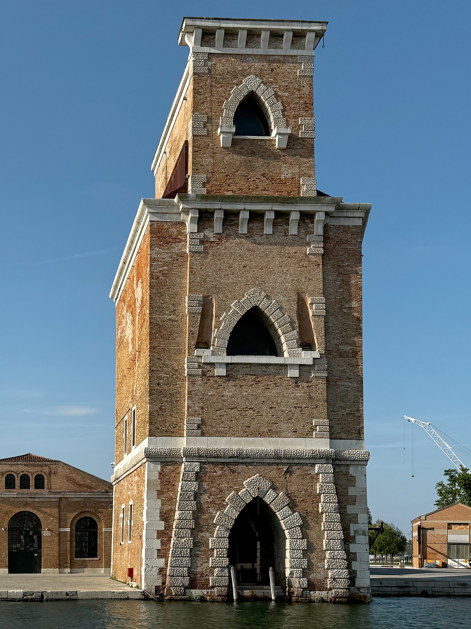 A tower at the entrance to the Arsenale, Venice's historic shipyard and armoury